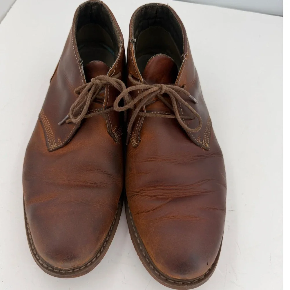 Timberland Larchmont Chukka Boots Brown Full Grain Leather Lace Up Mens 9.5